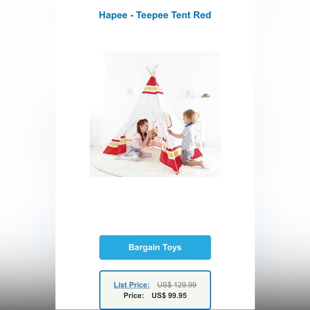 Hapee - Teepee Tent Red